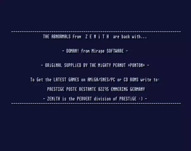 Doman - by Zenith - 1995 - Cracktro