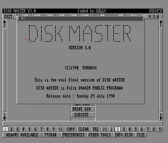 Disk Master v3.0 - by Paradox - 1990 - Utility