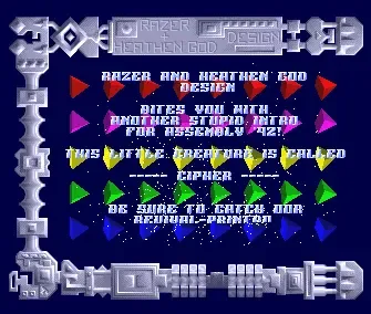 Cipher - by Razer & Heathen God - 1992 - Intro