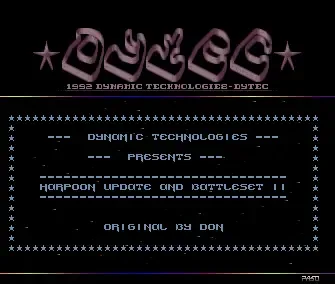 Harpoon Update - by Dytec - 1992 - Cracktro