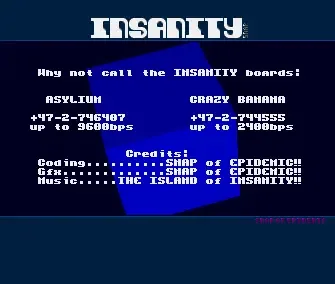 BBS Intro - by Insanity - 1991 - Intro